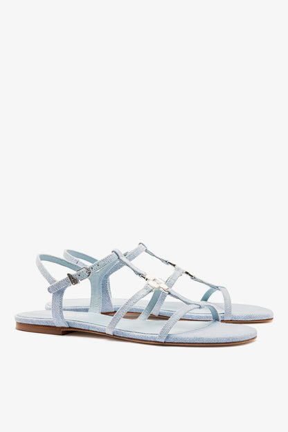 Hana Flat Sandal Maya Denim - Larroude
