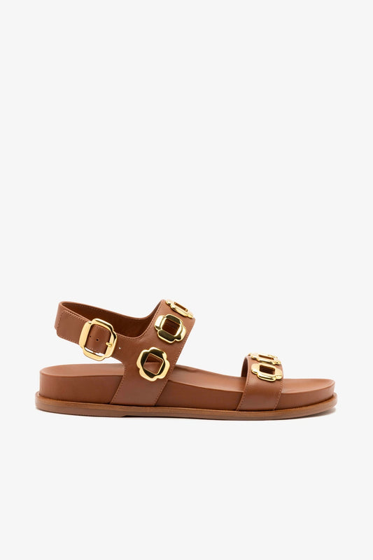 Milan Sport Sandal In Caramel Leather - Larroude