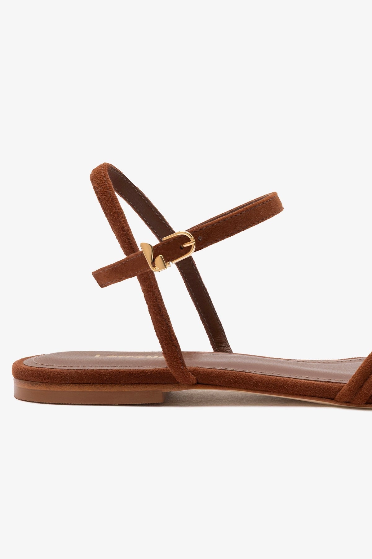 Annie Ankle Strap Sandal In Burnt Umber Leather - Larroude