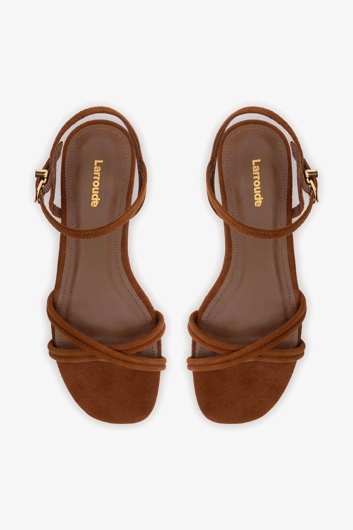 Annie Ankle Strap Sandal In Burnt Umber Leather - Larroude