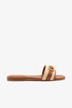 Natural Raffia And Caramel Leather