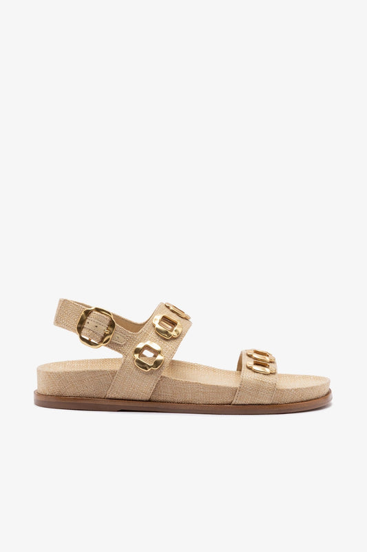 Milan Sport Sandal In Beige Raffia - Larroude