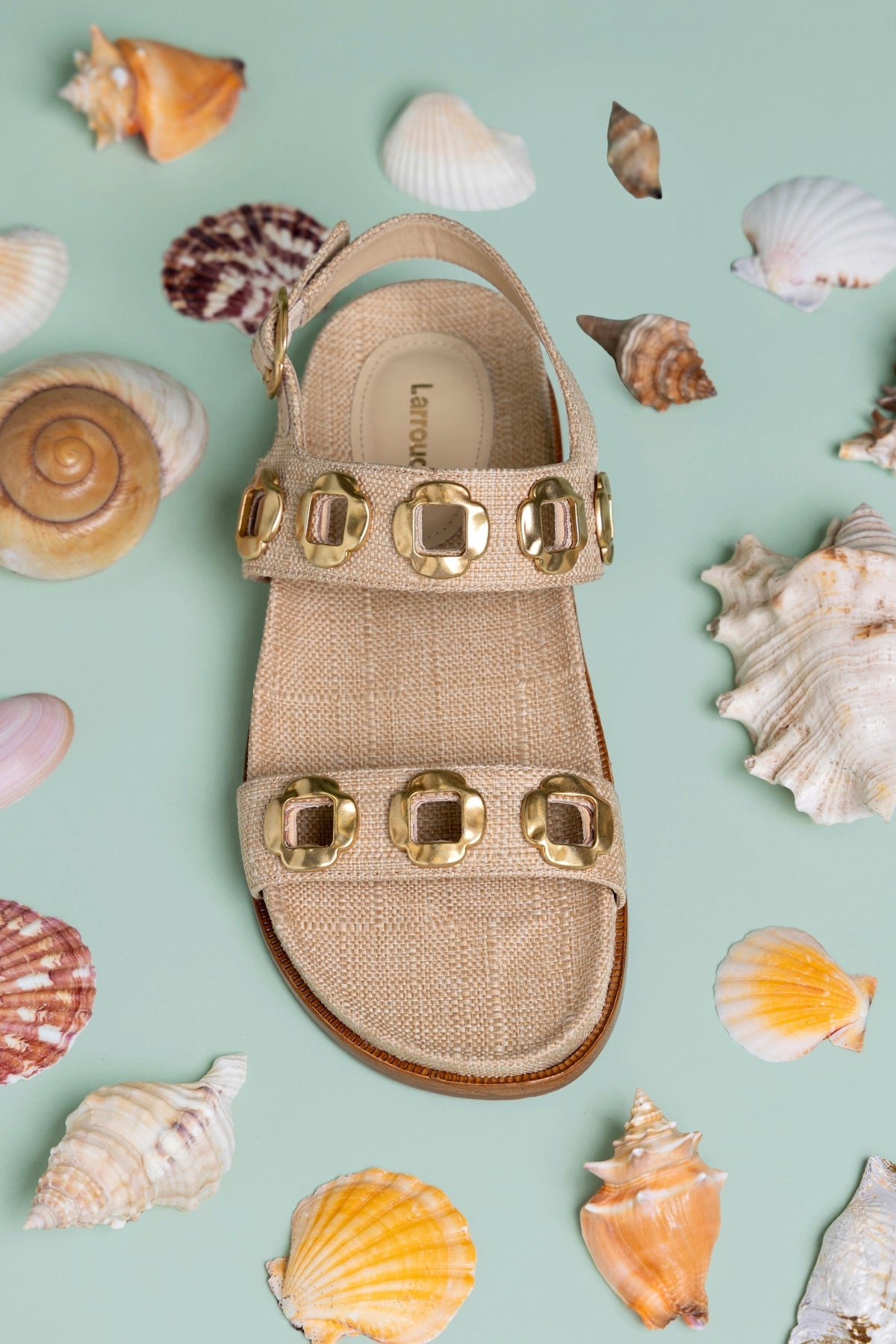 Milan Sport Sandal In Beige Raffia - Larroude