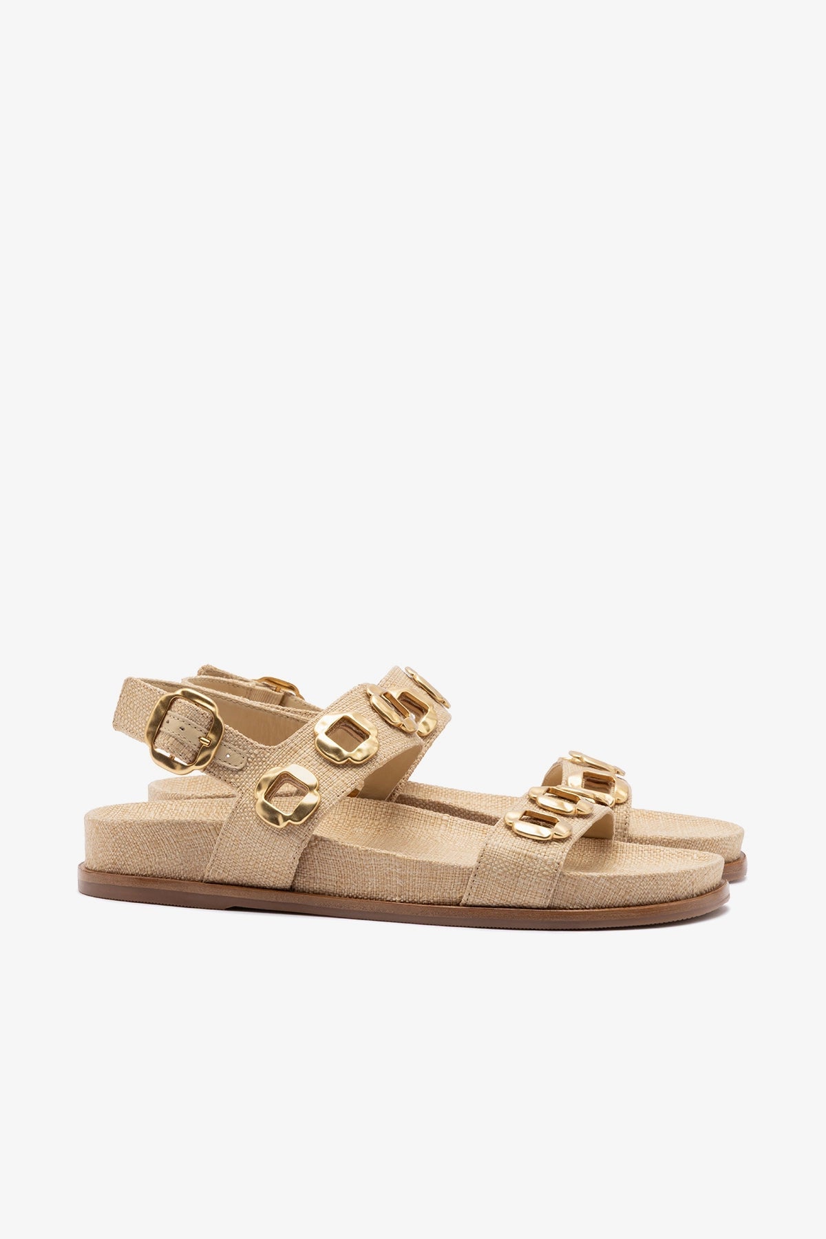 Milan Sport Sandal In Beige Raffia - Larroude