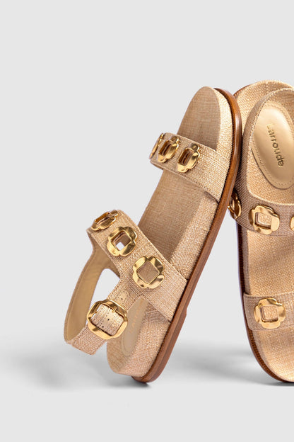 Milan Sport Sandal In Beige Raffia - Larroude
