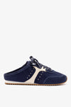 Navy Suede and Ivory Leather