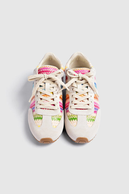 Stella Sneaker Rainbow Raffia - Larroude