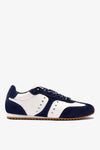 White Leather and Indigo Suede