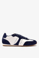 White Leather and Indigo Suede
