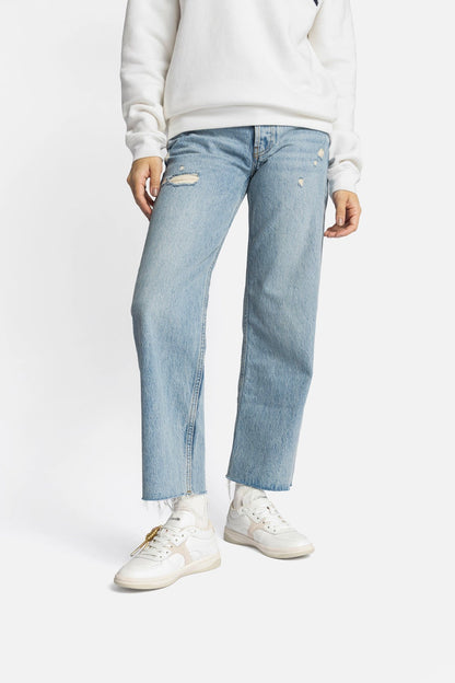 George Sneaker In White Leather and Mushroom Grey Suede - Larroude