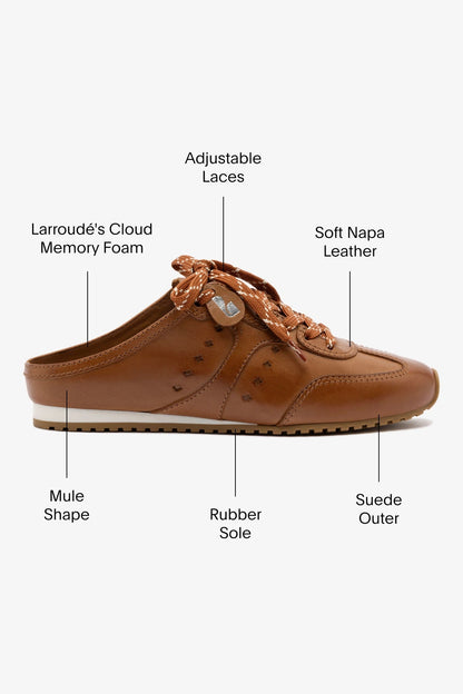 Stella Mule In Caramel Leather - Larroude