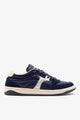 Navy Suede and Silver Sparkle Leather