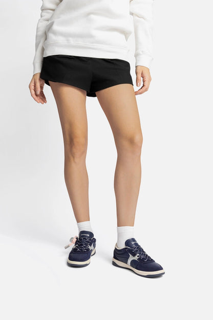 George Sneaker In Navy Suede and Silver Sparkle Leather - Larroude