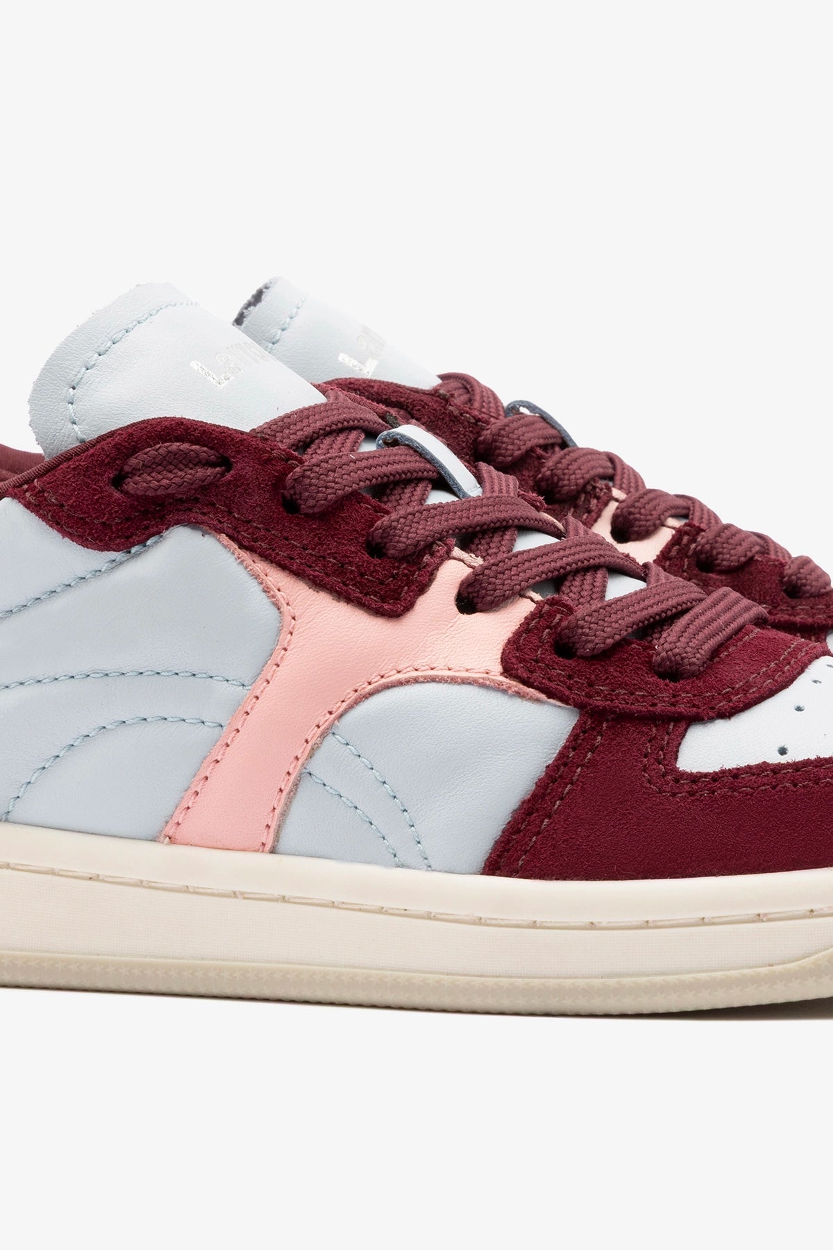 George Sneaker In Burgundy Suede and Maya and Tulip Leather - Larroude