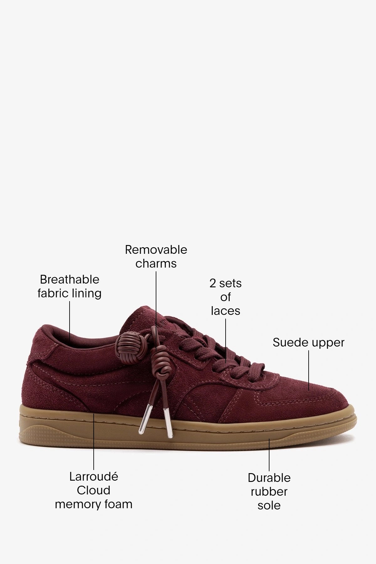 George Sneaker Burgundy Suede - Larroude