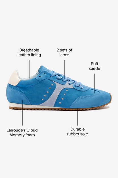Stella Sneaker In Azure Suede - Larroude