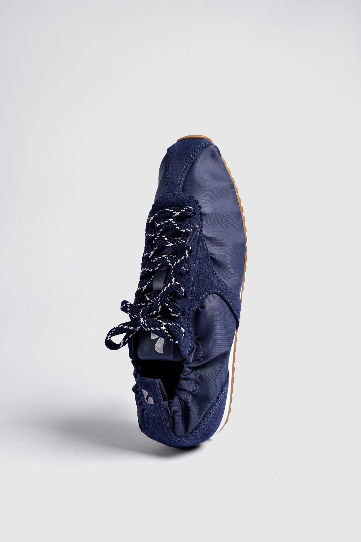Stella Lite Sneaker In Navy Nylon and Suede - Larroude