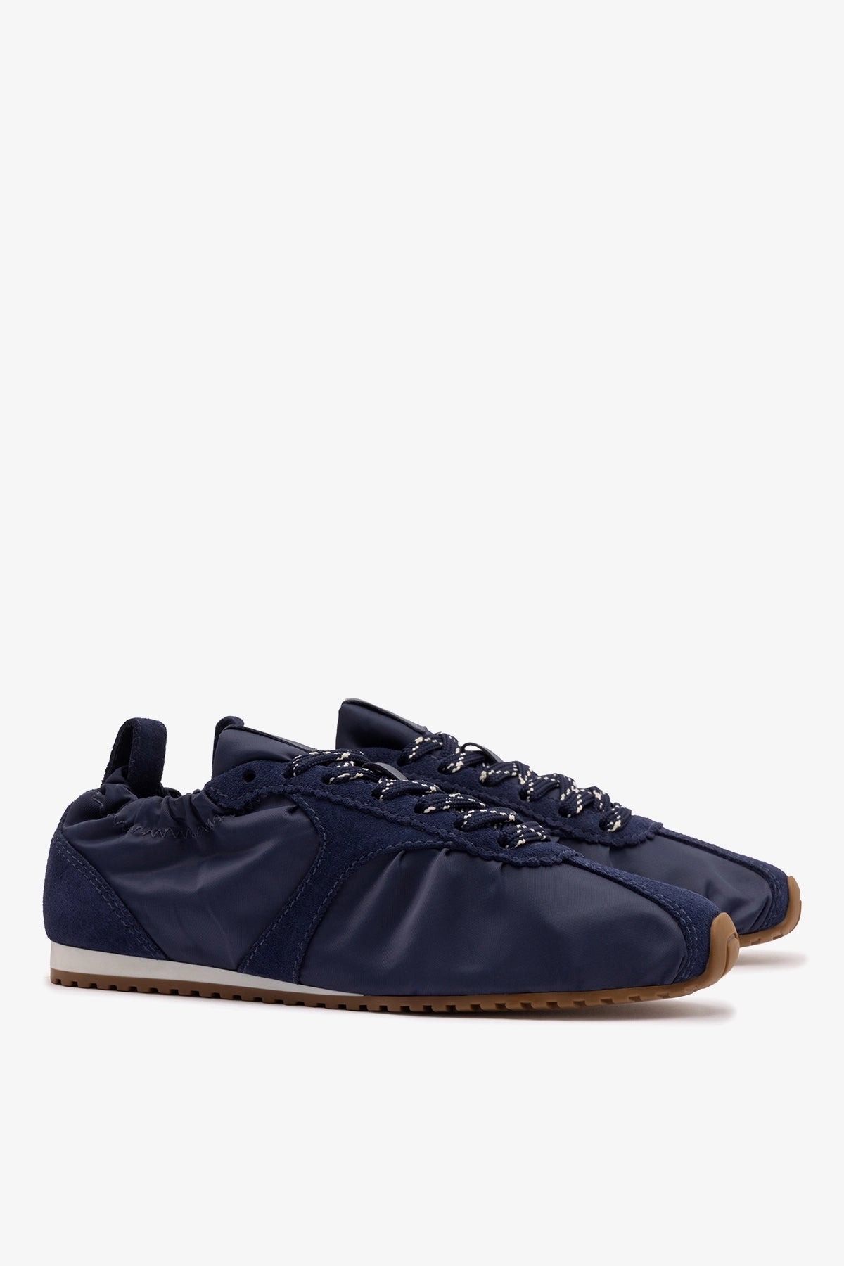 Stella Lite Sneaker In Navy Nylon and Suede - Larroude