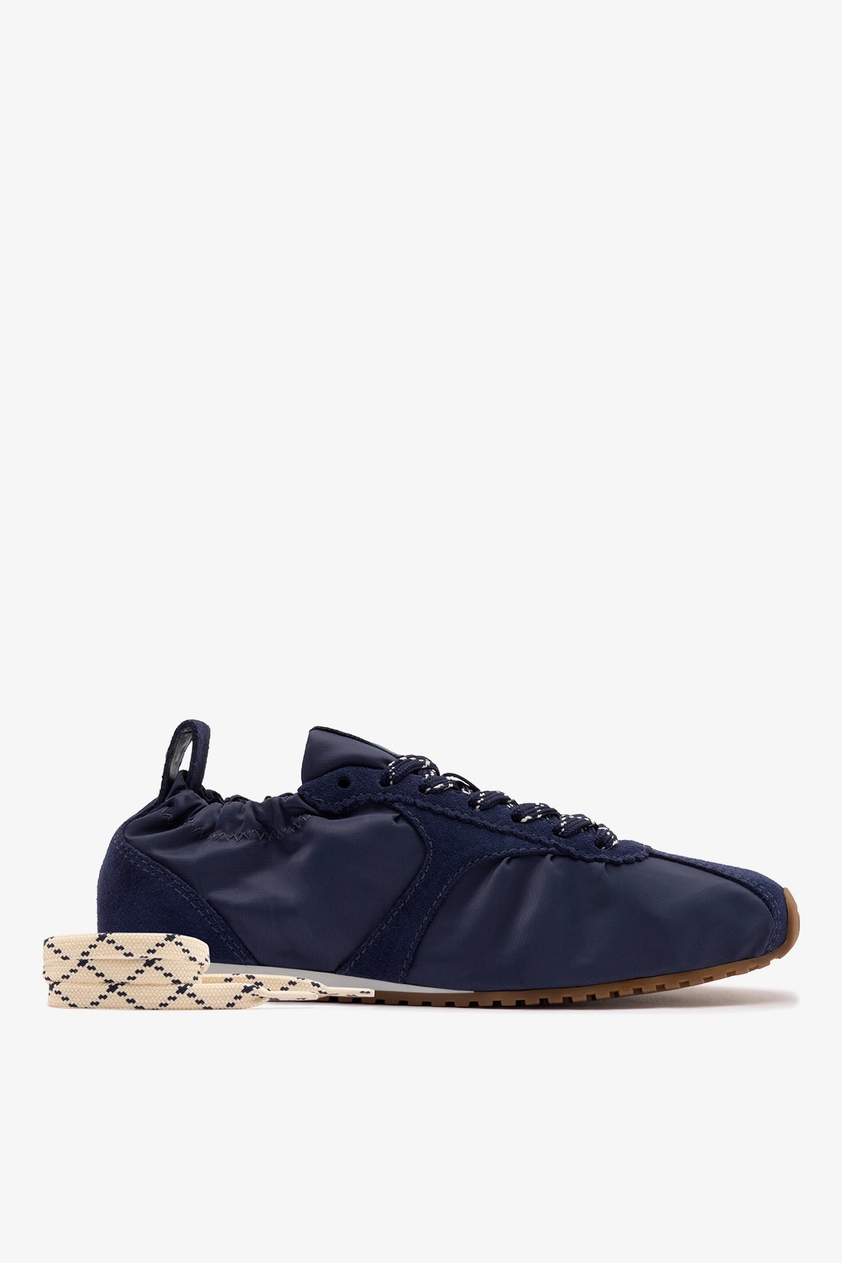 Stella Lite Sneaker In Navy Nylon and Suede - Larroude