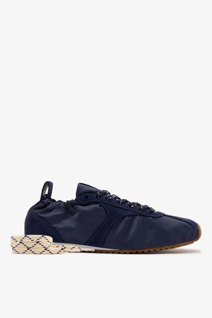 Stella Lite Sneaker In Navy Nylon and Suede - Larroude