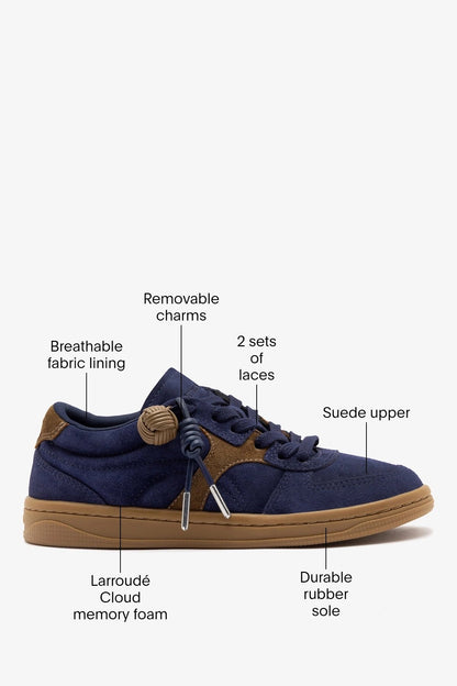 George Sneaker Navy Suede - Larroude