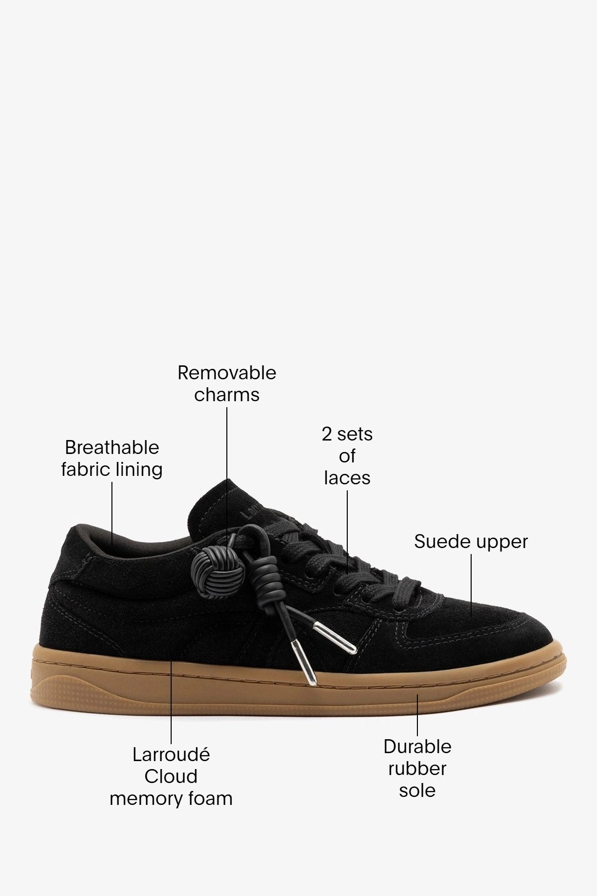 George Sneaker Black Suede - Larroude