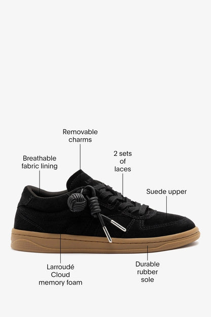 George Sneaker Black Suede - Larroude