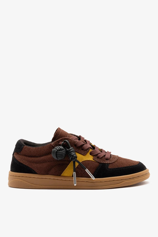 George Sneaker Brown and Yellow Suede - Larroude