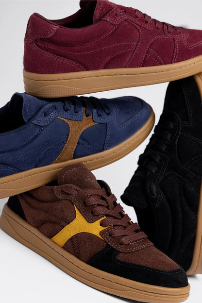 George Sneaker Brown and Yellow Suede - Larroude