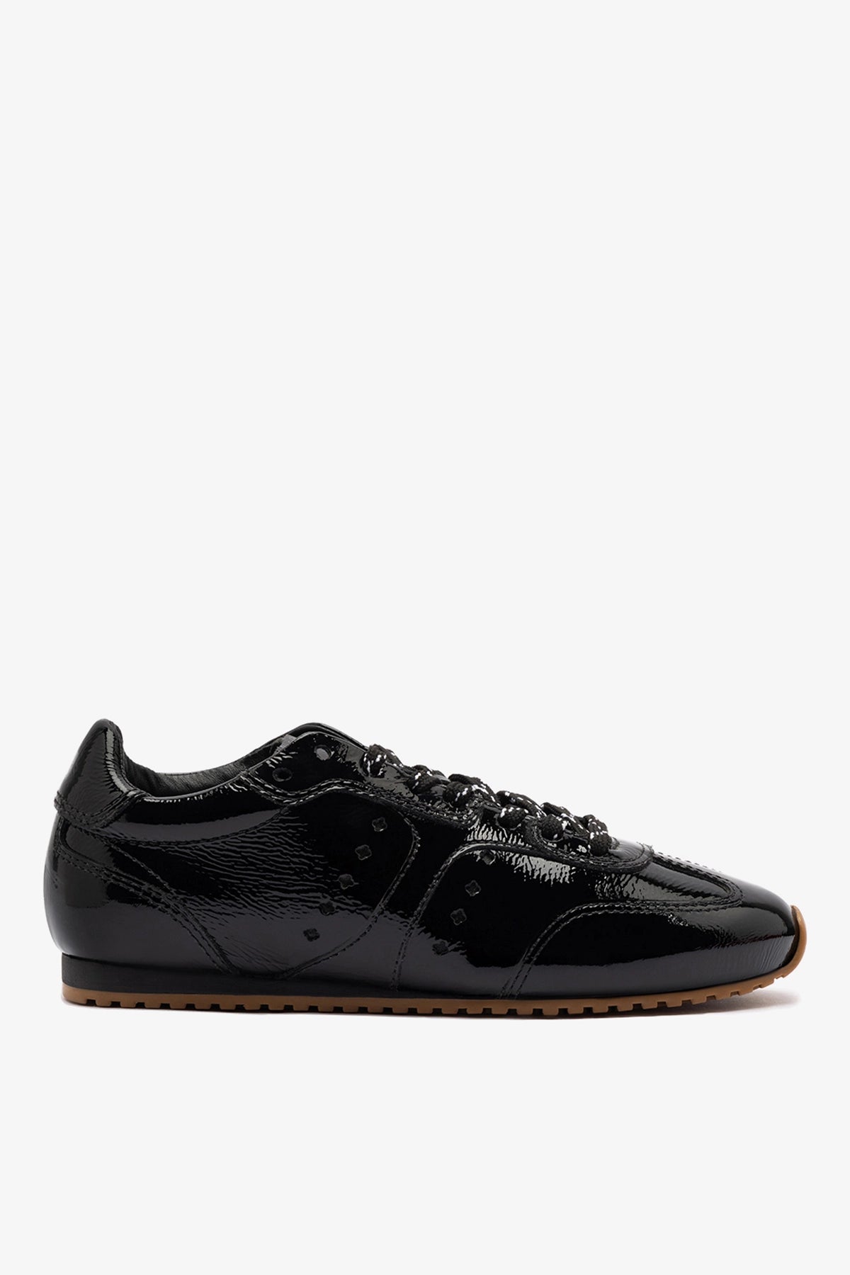 Stella Sneaker In Black Patent Leather - Larroude
