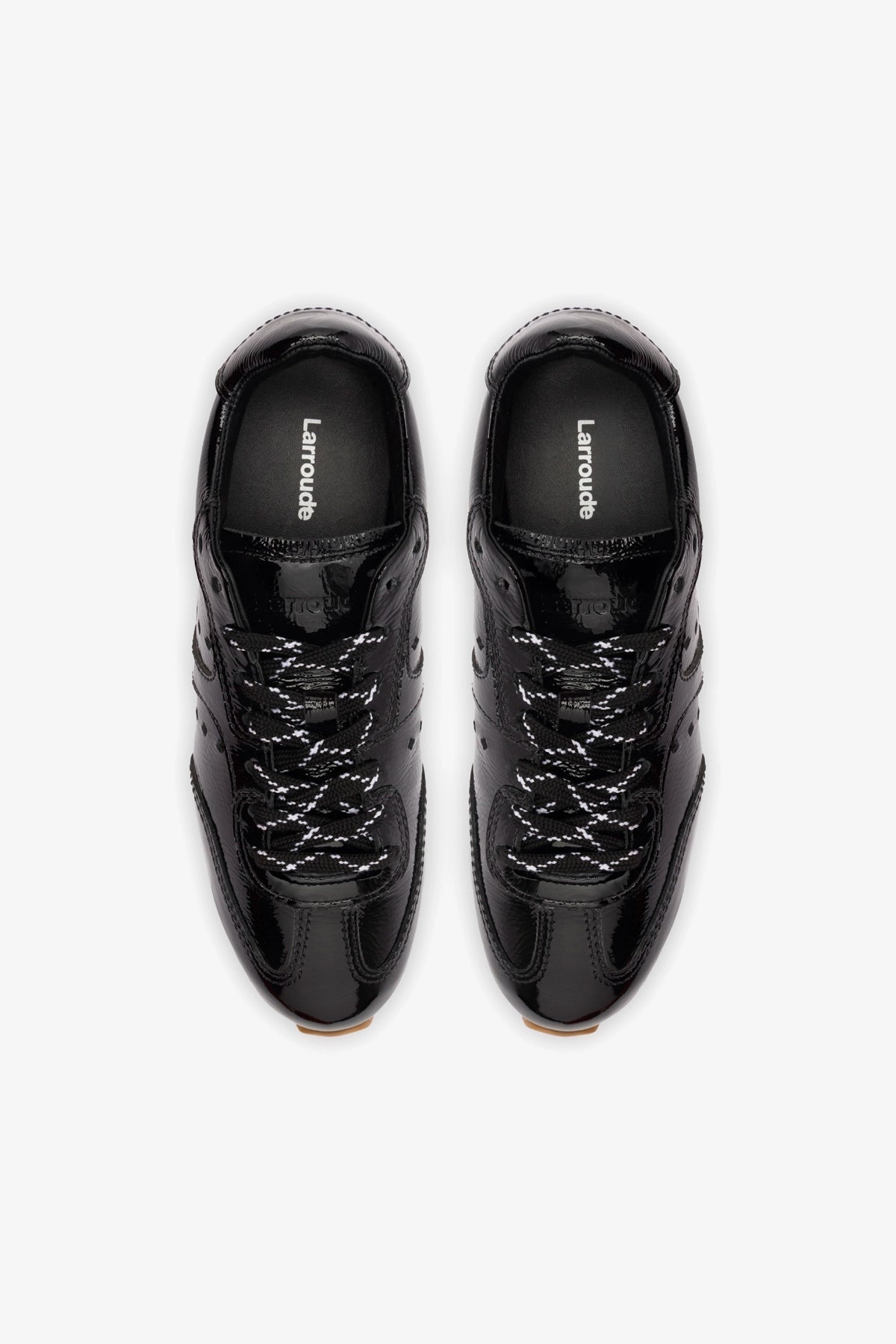 Stella Sneaker In Black Patent Leather - Larroude