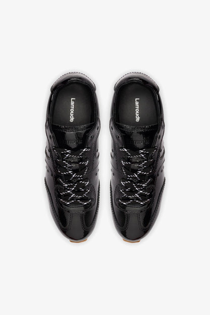 Stella Sneaker In Black Patent Leather - Larroude