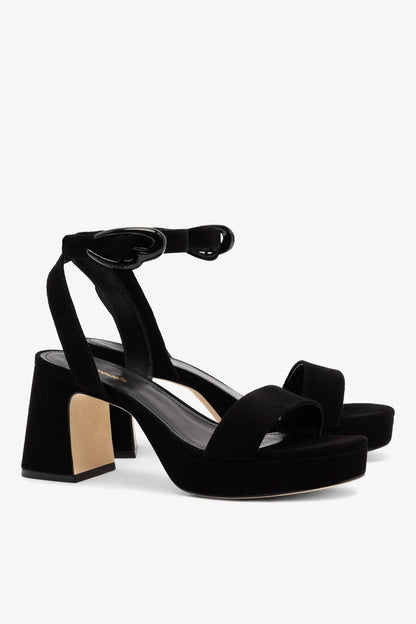 Dolly Verona Low Sandal In Black Suede - Larroude