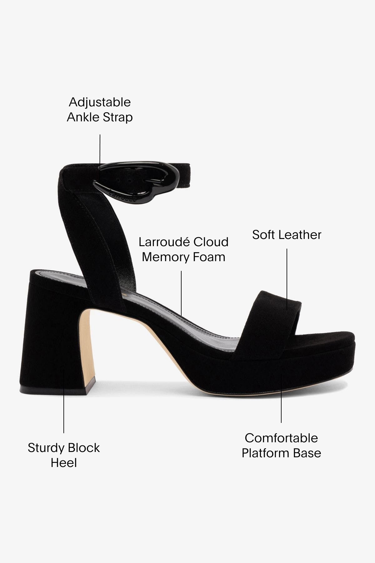 Dolly Verona Low Sandal In Black Suede - Larroude