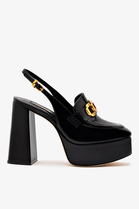 Harrington Loafer Hi In Black Box Leather - Larroude