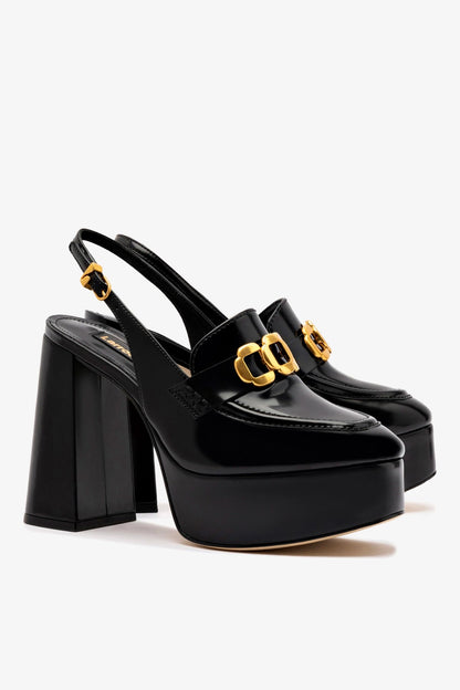 Harrington Loafer Hi In Black Box Leather - Larroude