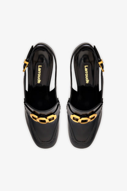 Harrington Loafer Hi In Black Box Leather - Larroude