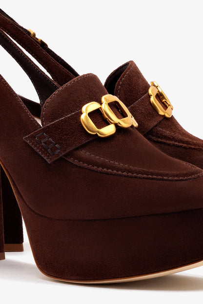 Harrington Loafer Hi In Brown Suede - Larroude