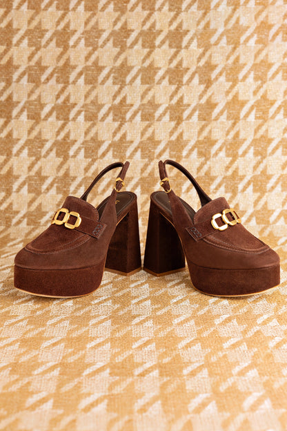 Harrington Loafer Hi In Brown Suede - Larroude