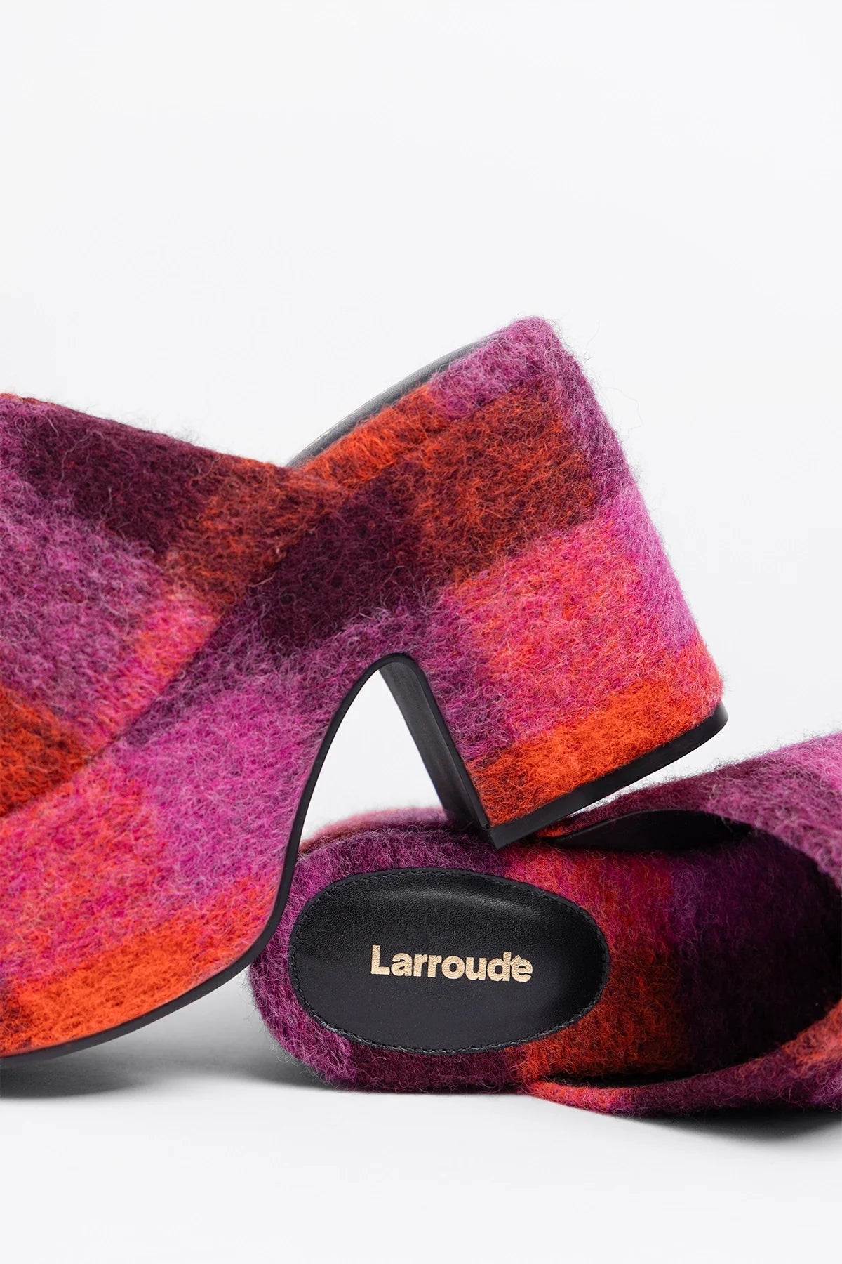 Miso Platform Clog Plum Printed Felt - Larroude