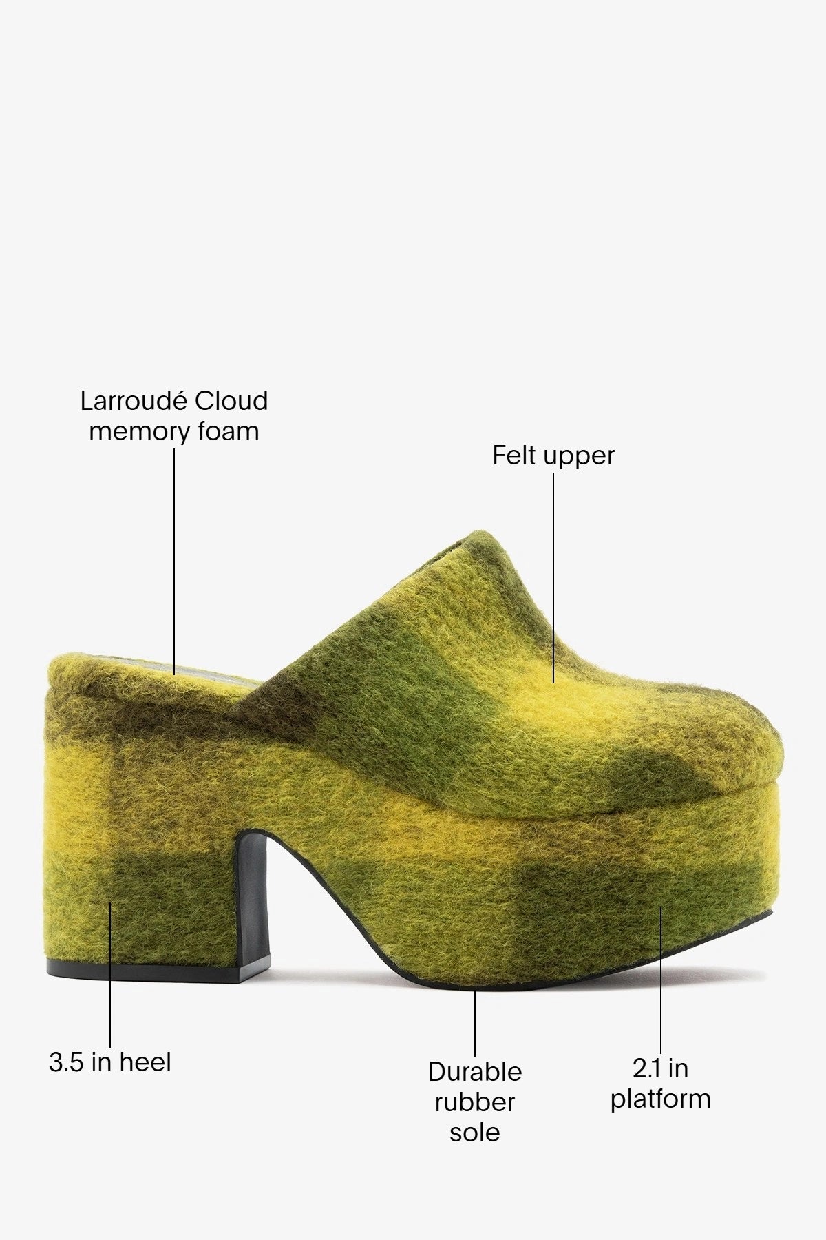 Miso Platform Clog Cactus Printed Felt - Larroude
