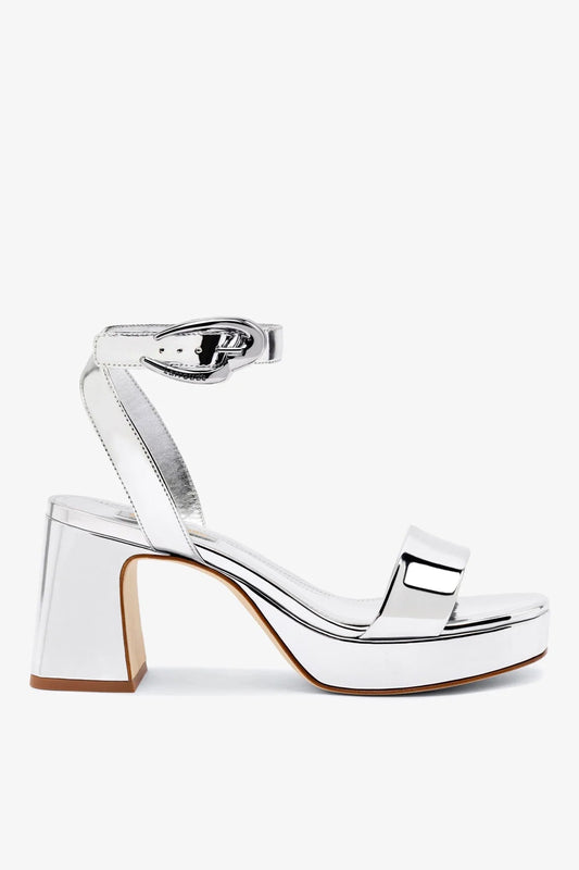 Dolly Verona Low Sandal In Silver Specchio - Larroude