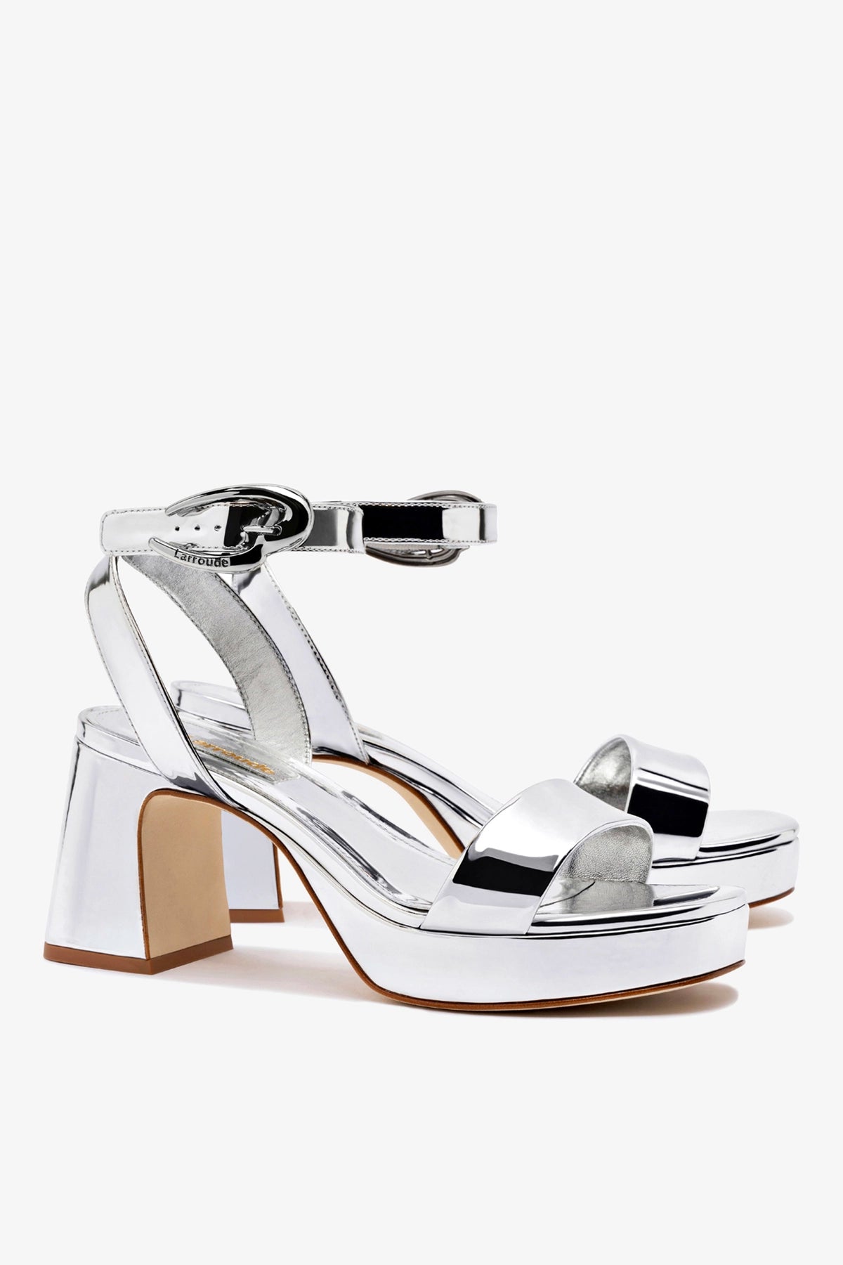 Dolly Verona Low Sandal In Silver Specchio - Larroude