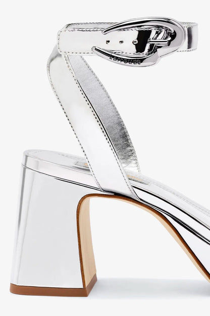 Dolly Verona Low Sandal In Silver Specchio - Larroude
