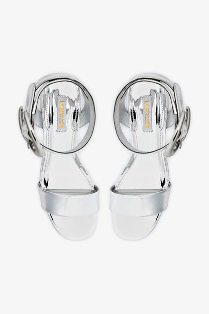 Dolly Verona Low Sandal In Silver Specchio - Larroude