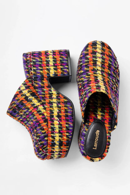 Miso Platform Clog Multicolor Printed Tweed - Larroude