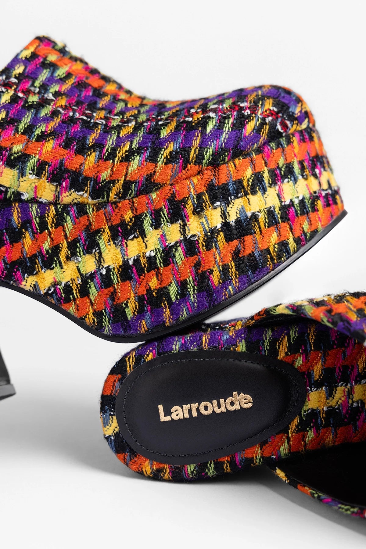 Miso Platform Clog Multicolor Printed Tweed - Larroude