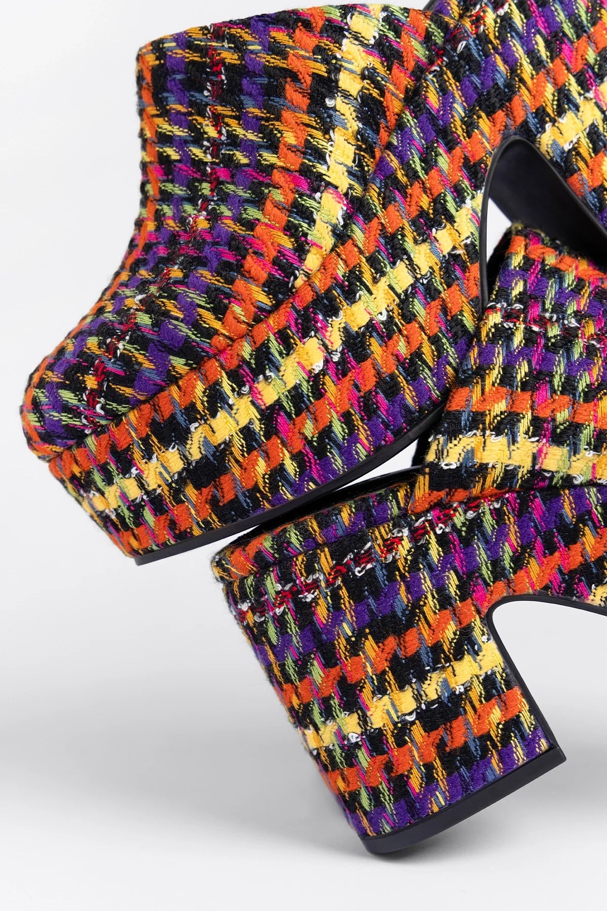 Miso Platform Clog Multicolor Printed Tweed - Larroude