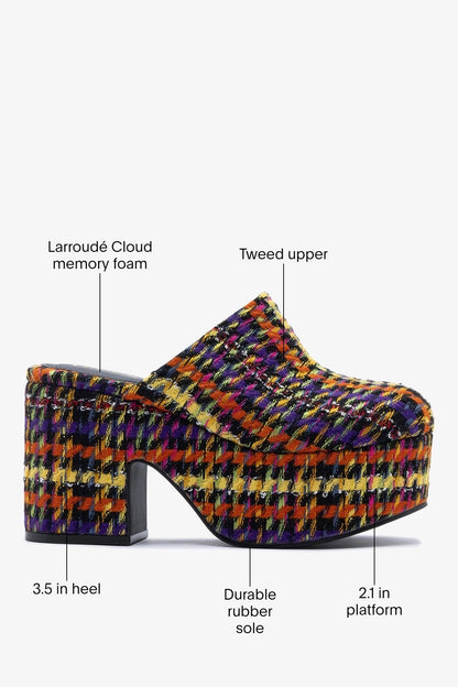 Miso Platform Clog Multicolor Printed Tweed - Larroude
