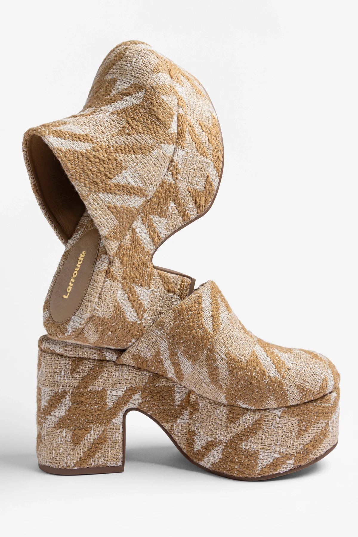 Miso Platform Clog Latte Fabric - Larroude
